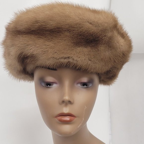 Vintage Women's 1960's Mr D Fur Mink Tam Style Hat - Picture 1 of 6